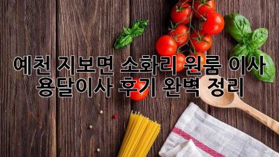예천 지보면 소화리 원룸 이사, 용달이사 후기 완벽 정리!
