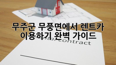 무주군 무풍면에서 렌트카 이용하기: 완벽 가이드